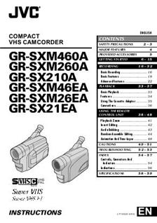 JVC GR SXM 46 manual. Camera Instructions.